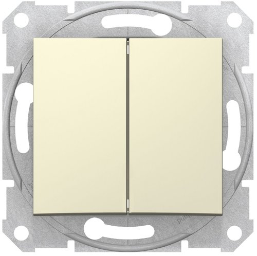 Выключатель без рамки Schneider Electric Sedna 2-кл. бежевый картинка